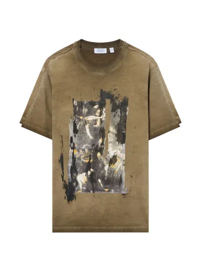 Off-white Inked Mercy Overlap T-shirt In Brown