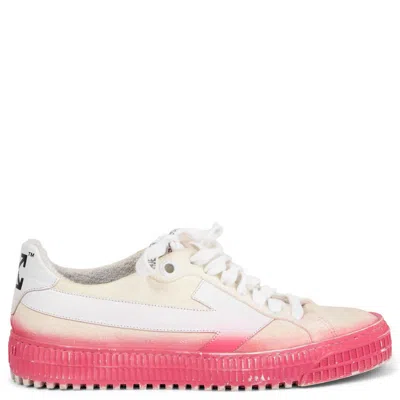 Pre-owned Off-white Ivory & Pink Spray Paint Arrow Sneakers Shoes 37