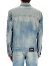 Off-white Raw Patch Distressed Denim Jacket In Blue