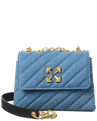 Off-white ™ Jackhammer Denim & Leather Wallet On Chain In Blue