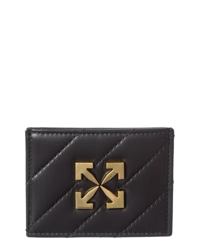 Off-white Jackhammer Leather Card Case In Black