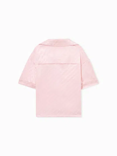 Off-white Jacq Off Satin Shirt S/s In Pink