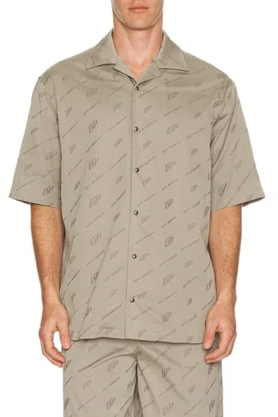 Off-white Monogram-print Short-sleeved Shirt In Brown
