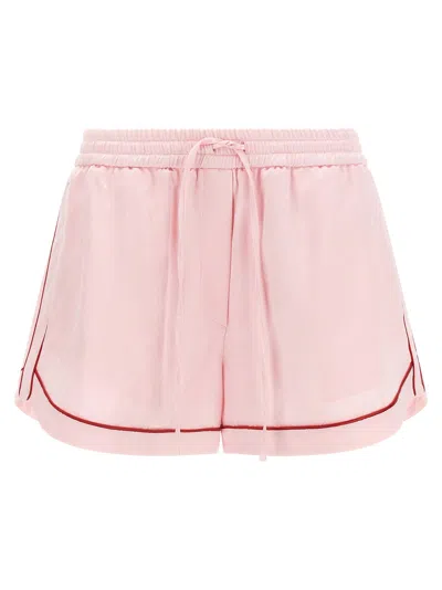 Off-white 'jacquard Satin Pajama' Shorts In Pink
