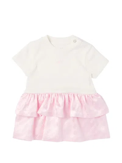 Off-white Babies' Jacquard-logo Tiered Dress In Pink