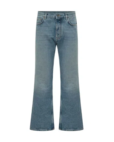 Off-white Arrow Detail Flared Leg Denim Jeans In Blue
