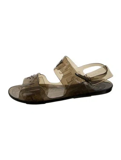 Pre-owned Off-white Jelly Sole Rubber Sandals In Brown