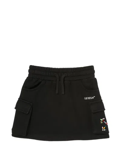 Off-white Kids' Jewel-embellished Skirt In Black