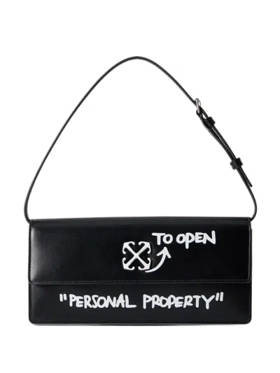 Off-white Jitney 1.0 Quote Shoulder Bag In Black