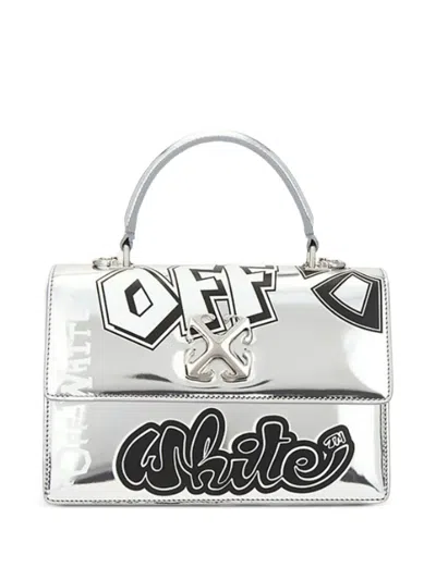 Off-white Jitney 1.4 Logo-print Shoulder Bag In Gray