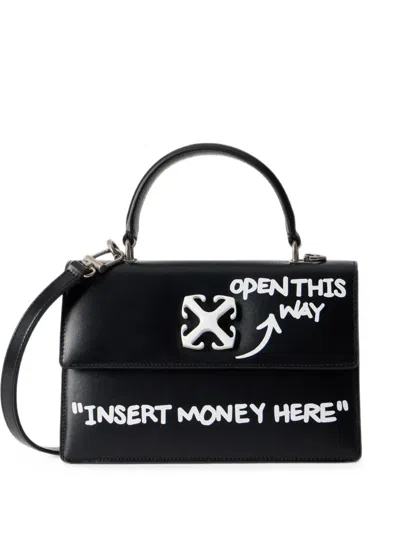 Off-white Jitney 1.4 Top Handle Quote In Black