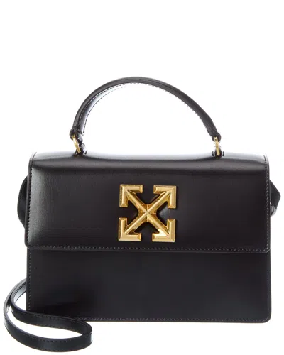 Off-white Jitney 1.4 Top Leather Satchel In Black