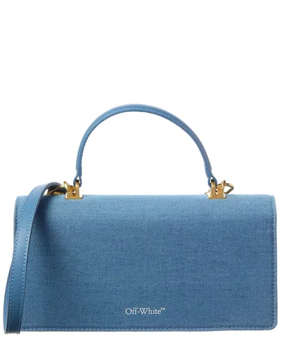 Off-white ™ Jitney Denim & Leather Shoulder Bag In Blue