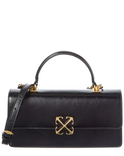 Off-white Jitney East West Leather Shoulder Bag In Black