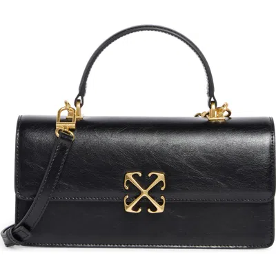 Off-white Jitney East/west Leather Shoulder Bag In Black