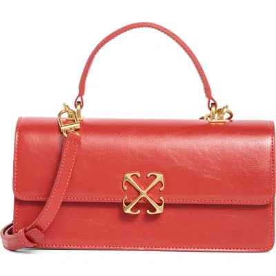 Off-white Jitney Leather Shoulder Bag In Red