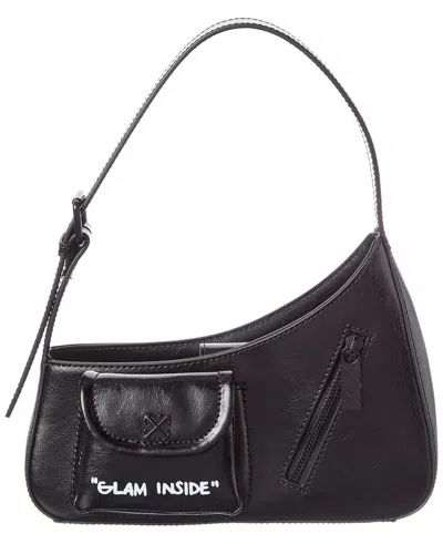 Off-white Jitney Leather Hobo Bag In Black