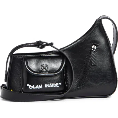 Off-white Jitney Leather Hobo In Black