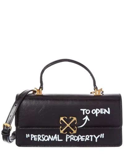 Off-white Jitney Leather Shoulder Bag In Black