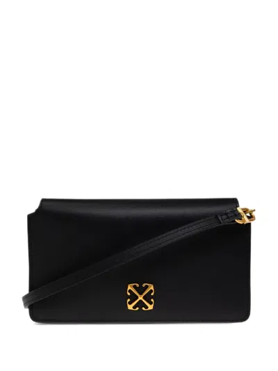 Off-white Jitney Leather Shoulder Bag In Black