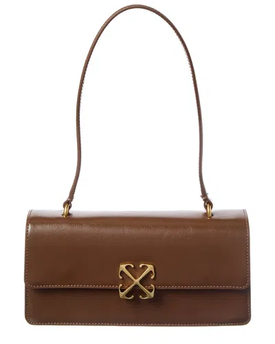 Off-white ™ Jitney Leather Shoulder Bag In Brown