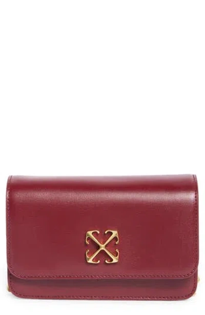 Off-white Jitney Leather Wallet On A Chain In Red