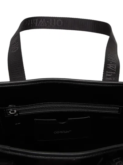 Off-white Jitney Logo-strap Tote Bag In Black
