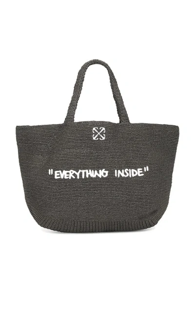 Off-white Jitney Quote Tote Bag In Black & White