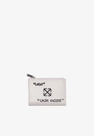 Off-white Jitney Quote Zipped Bi-fold Wallet In White