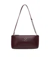 Off-white Jitney Flat Leather Shoulder Bag In Burgundy