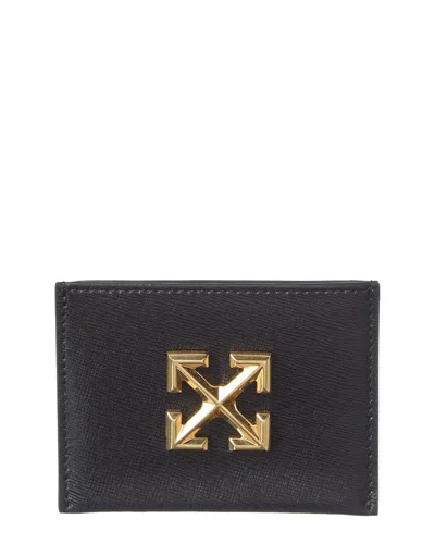 Off-white ™ Jitney Simple Leather Card Holder In Black
