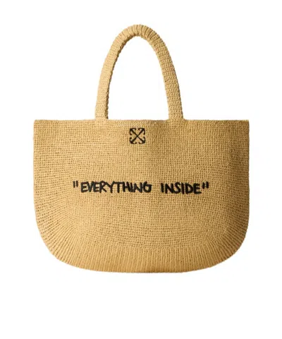 Off-white Jitney Tote Quote In Neutral