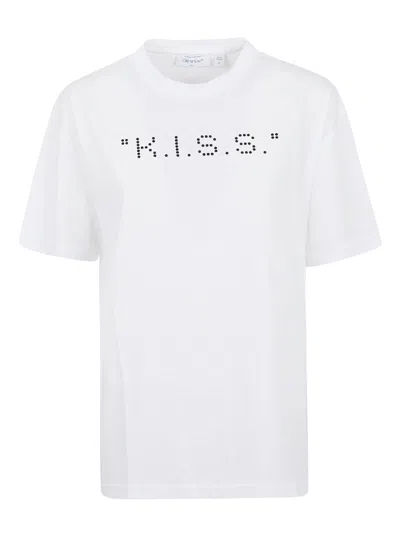 Off-white K. I.s. S. Print Cotton T-shirt With Contrasting Graphics In White