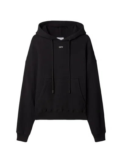 Off-white Kangaroo-pocket Hoodie In Black