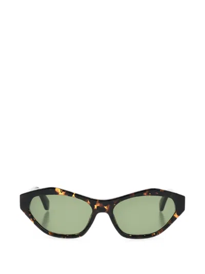 Off-white Kent Tortoiseshell-effect Cat-eye Sunglasses In 褐色