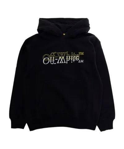 Off-white Kids Big Bookish Logo Hoodie In Black