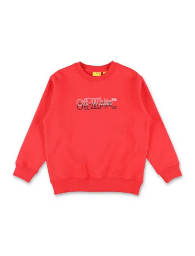 Off-white Kids Bookish Logo Sweatshirt In Red