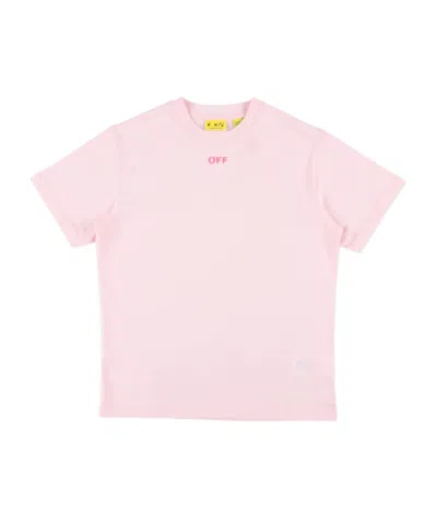 Off-white Kids Diag Logo T-shirt In Pink