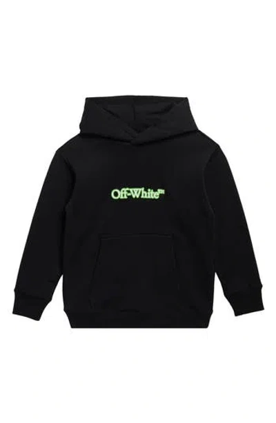 Off-white Kids' Glow-in-the-dark Arrow Graphic Hoodie In Black