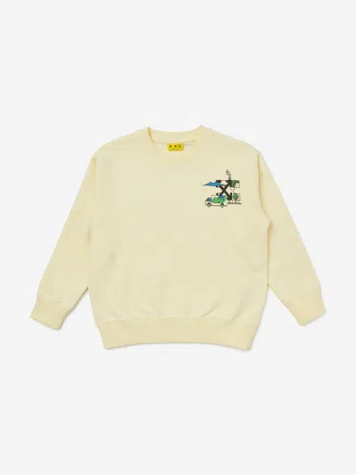 Off-white Kids Graffiti Crewneck Sweatshirt In Yellow