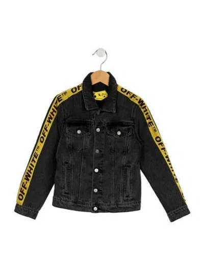 Pre-owned Off-white Kids' Industrial Strap Trucker Jacket In Black