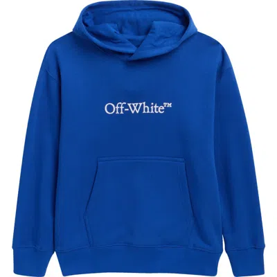 Off-white Kids' Logo Graphic Hoodie In Blue