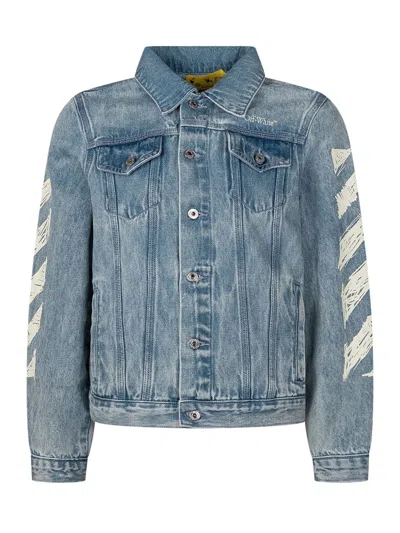Off-white Kids Mini Sketch Diagonal Jacket In Multi