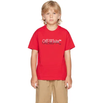 Off-white Kids Red Big Bookish Double T-shirt
