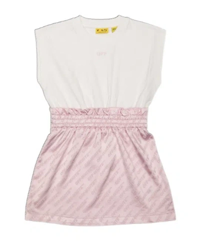 Off-white Kids Ruffled Sleeveless Dress In Pink