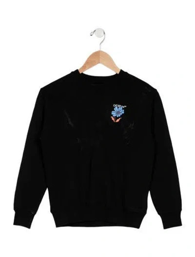 Pre-owned Off-white Kids' Tape Logo Crewneck Sweater In Black