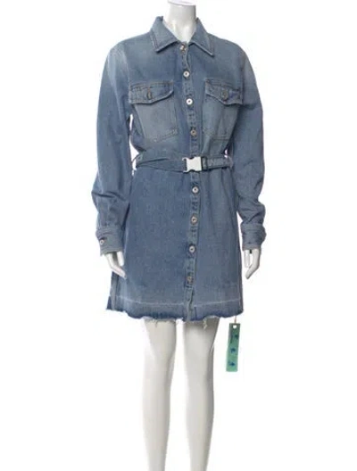 Pre-owned Off-white Knee-length Dress In Blue