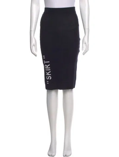 Pre-owned Off-white Knee-length Skirt In Black
