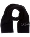 Off-white Knit Wool Scarf In Black