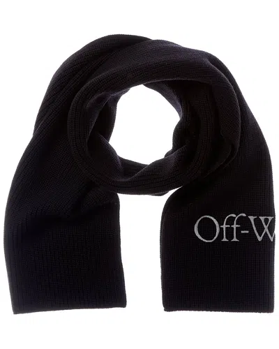 OFF-WHITE KNIT WOOL SCARF